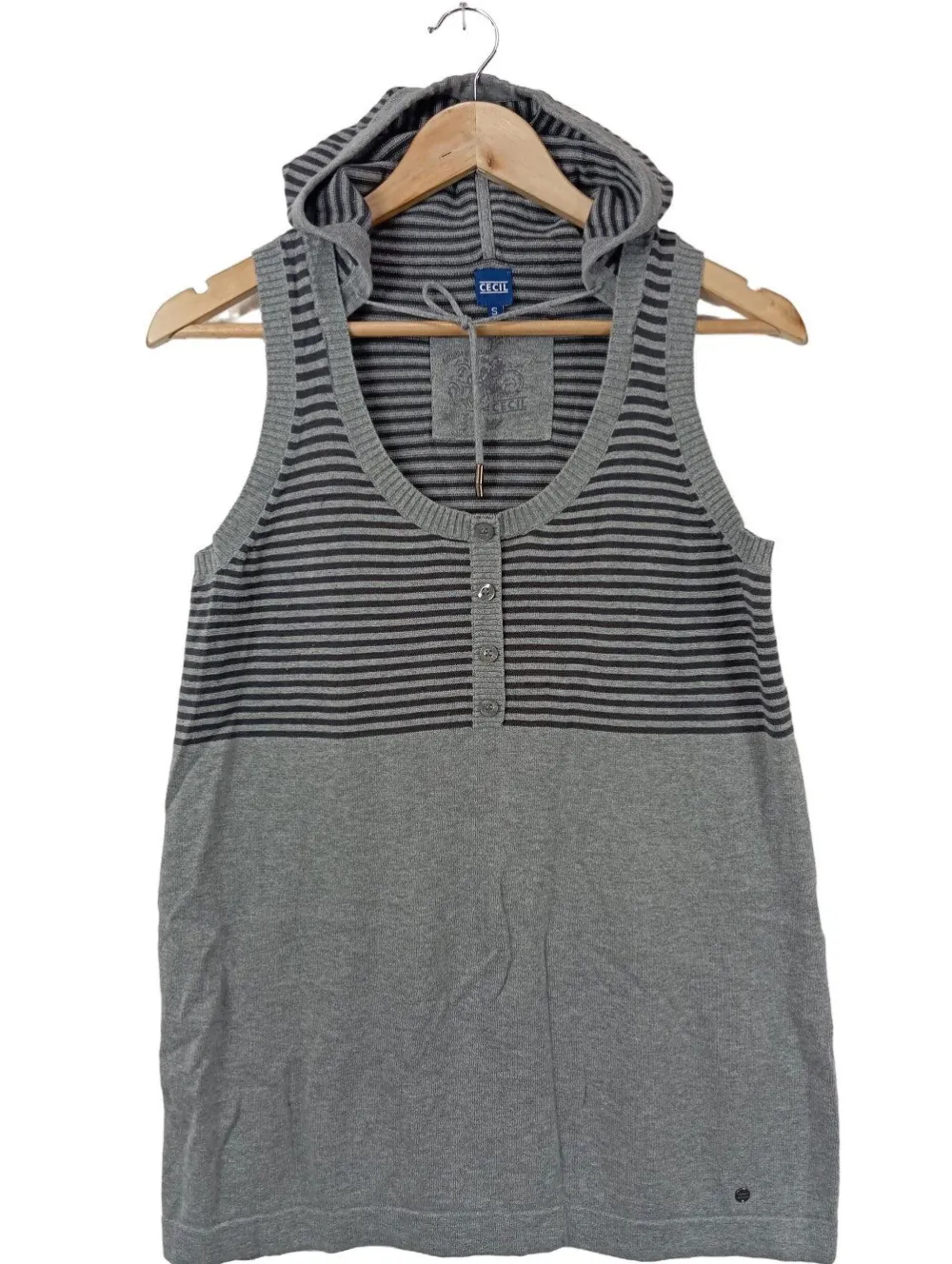 Pullunder>Cecil Longpullunder Größe 36 hellgrauschwarz