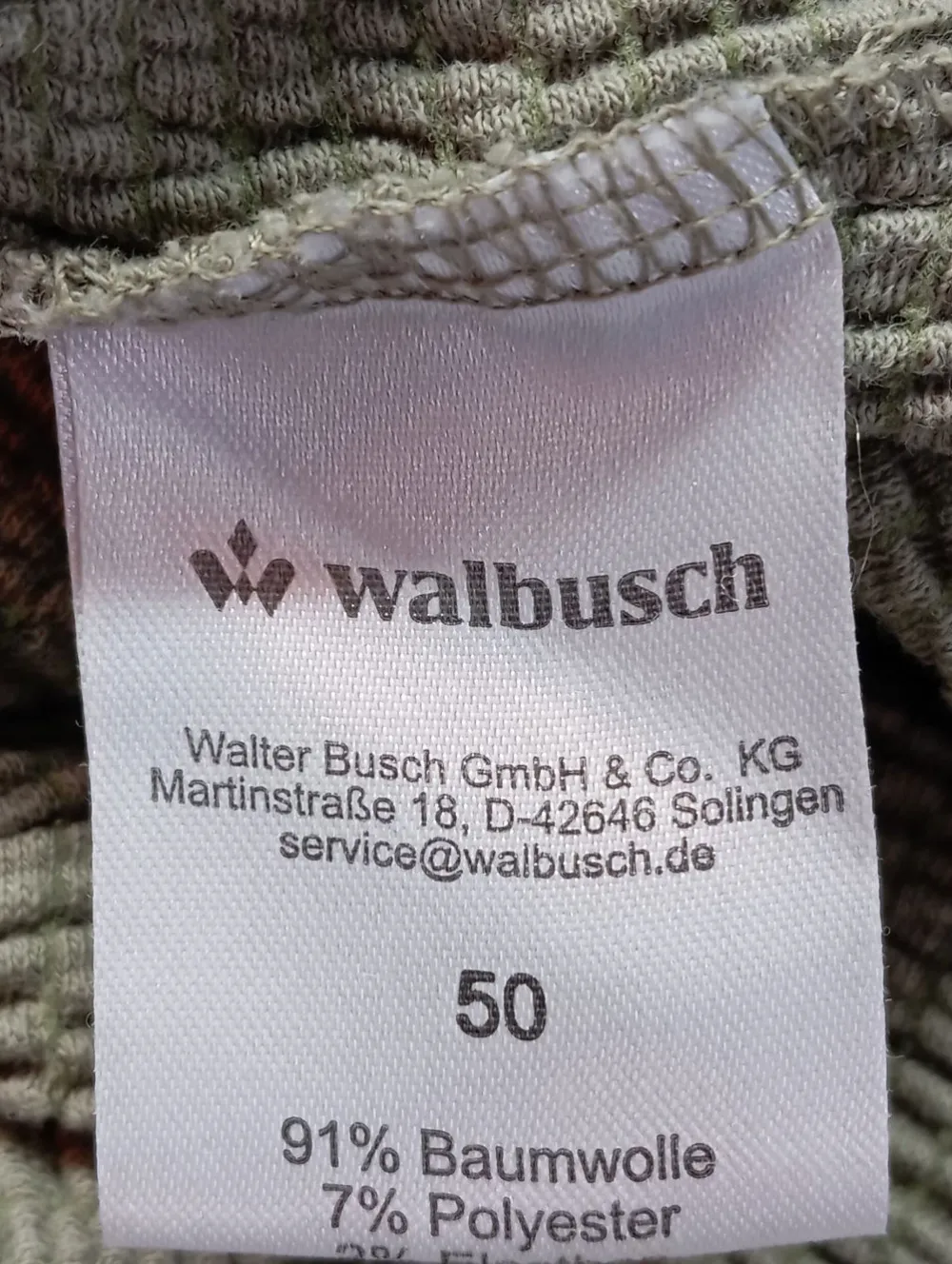 Shirts>Walbusch Longsleeve Größe 50 khaki