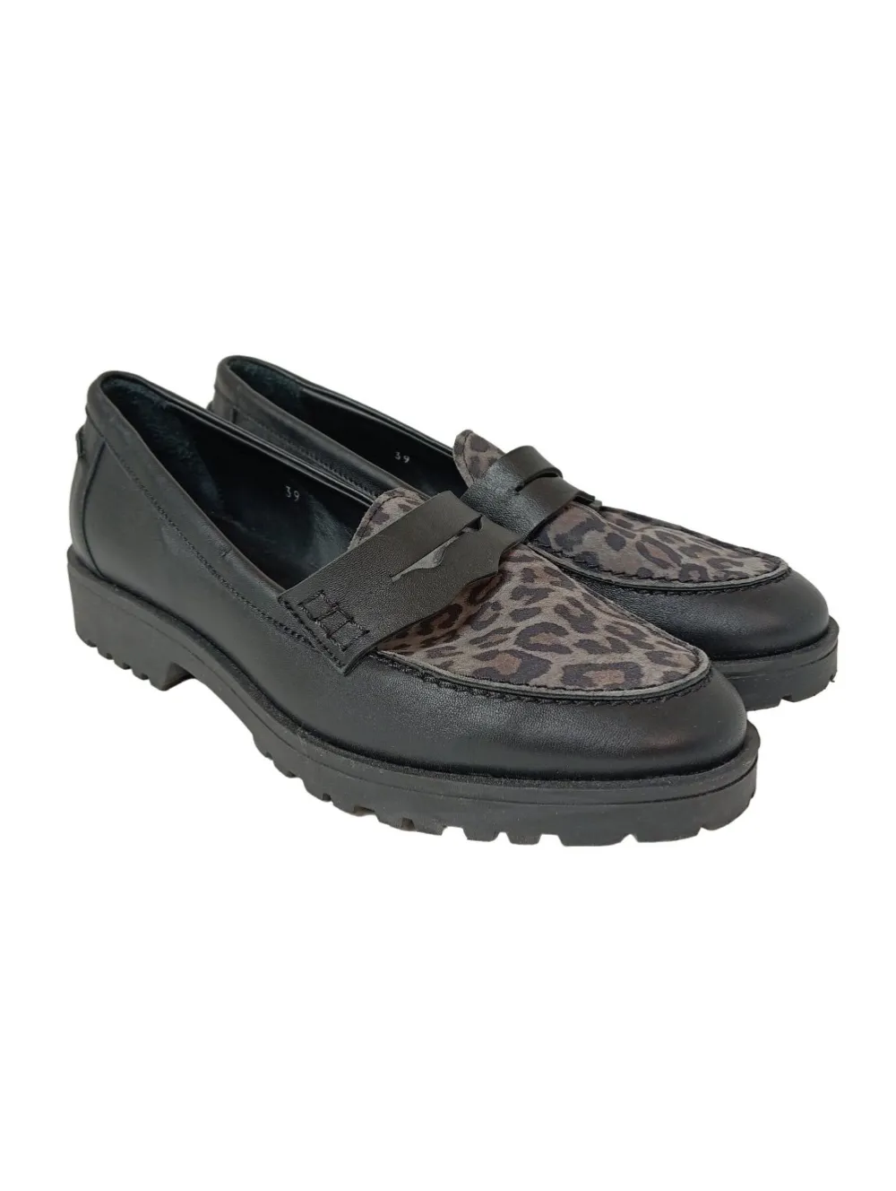 Mokassins> Mokassins Größe 39 schwarzhellgrau