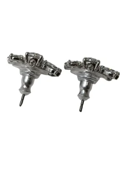 Ohrringe>Svarowski Ohrstecker silberfarben