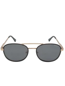 Sonnenbrillen>Quay ovale Sonnenbrille goldfarbenschwarz