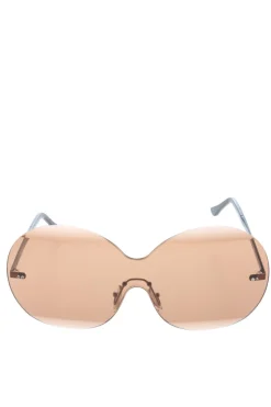 Sonnenbrillen>Marni ovale Sonnenbrille nudeschwarz