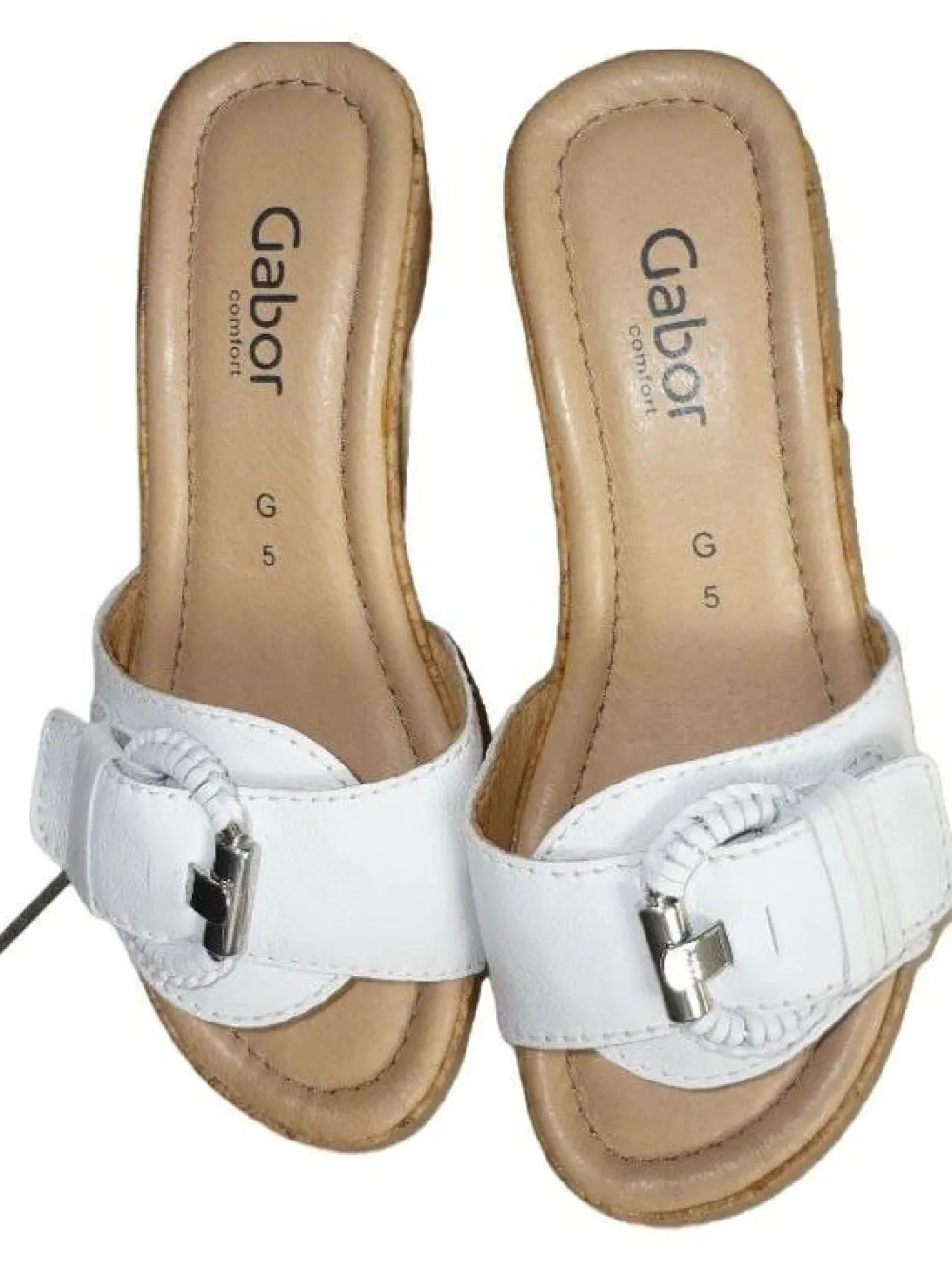 Pantoletten>Gabor Pantoletten Größe 38 weiß