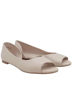 Ballerinas>Graceland Peeptoe Ballerinas Größe 37 wollweiß