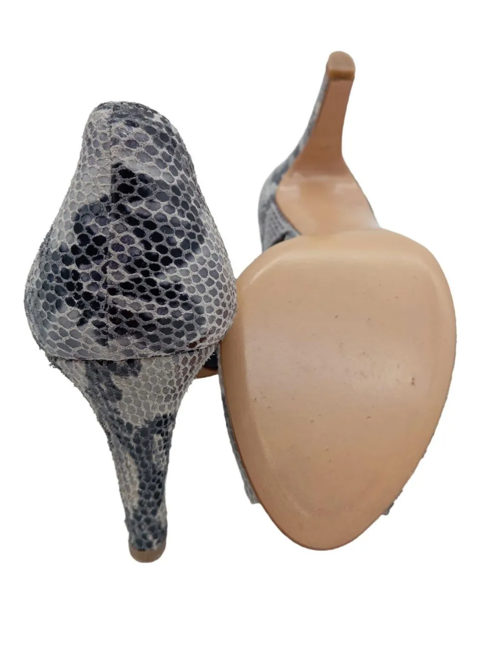 Pumps>Adriana V. Campanile Peeptoe Pumps Größe 38,5 hellgrauschwarz