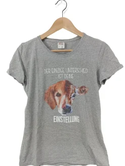 Shirts>Fruit of the Loom Print-Shirt Größe 38 hellgrau