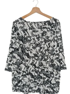 Shirts>Comma Print-Shirt Größe 40 schwarzweiß