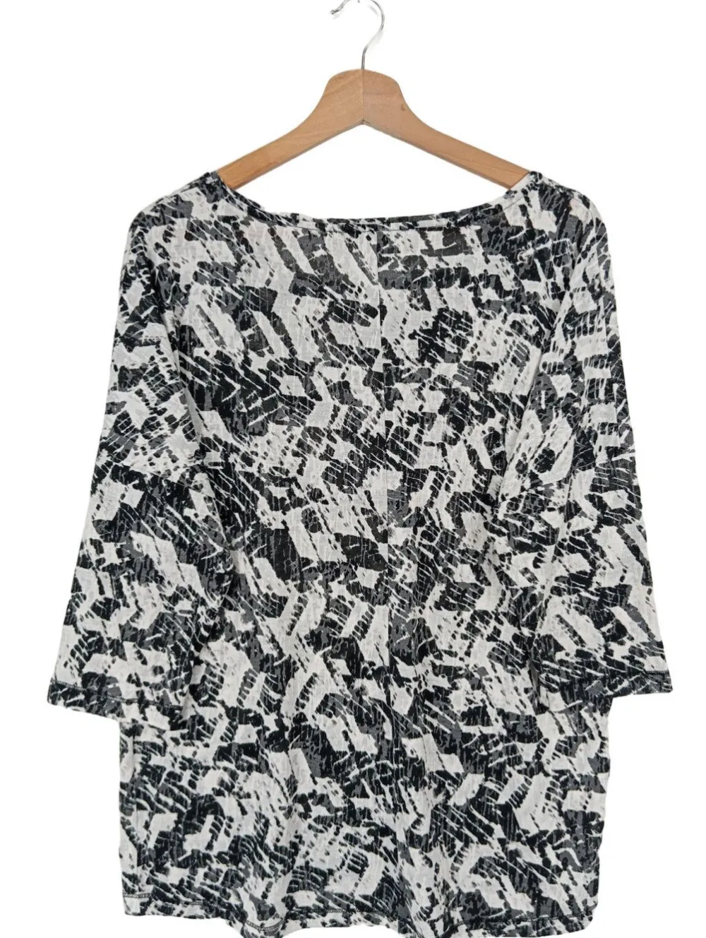 Shirts>Comma Print-Shirt Größe 40 schwarzweiß