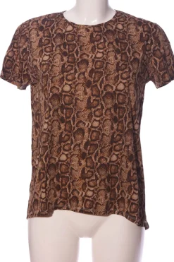 Shirts>Zara Basic Print-Shirt Größe 36 braunnude