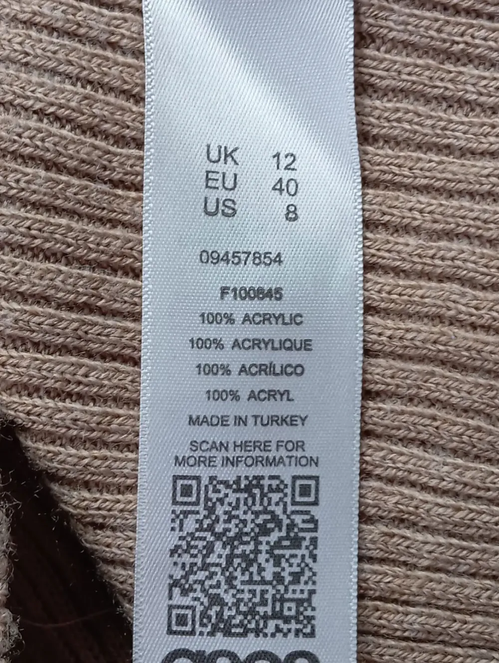 Kleider>Asos Pulloverkleid Größe 40 hellbraun