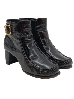 Reißverschluss-Stiefeletten Größe 37,5-Cafu00e9 Noir Clearance