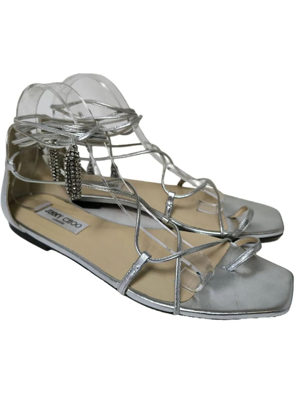 Sandalen>Jimmy Choo Riemchen-Sandalen Größe 41 silberfarben