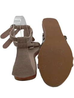 Sandalen>Massimo Dutti Riemchen-Sandalen Größe 40 graubraun