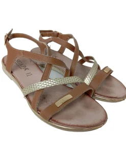 Sandalen>Scapa Riemchen-Sandalen Größe 38 braungoldfarben