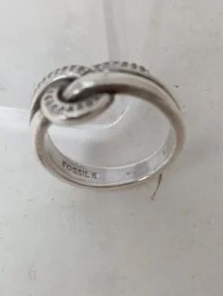 Ringe>Fossil Ring Größe 55 silberfarben