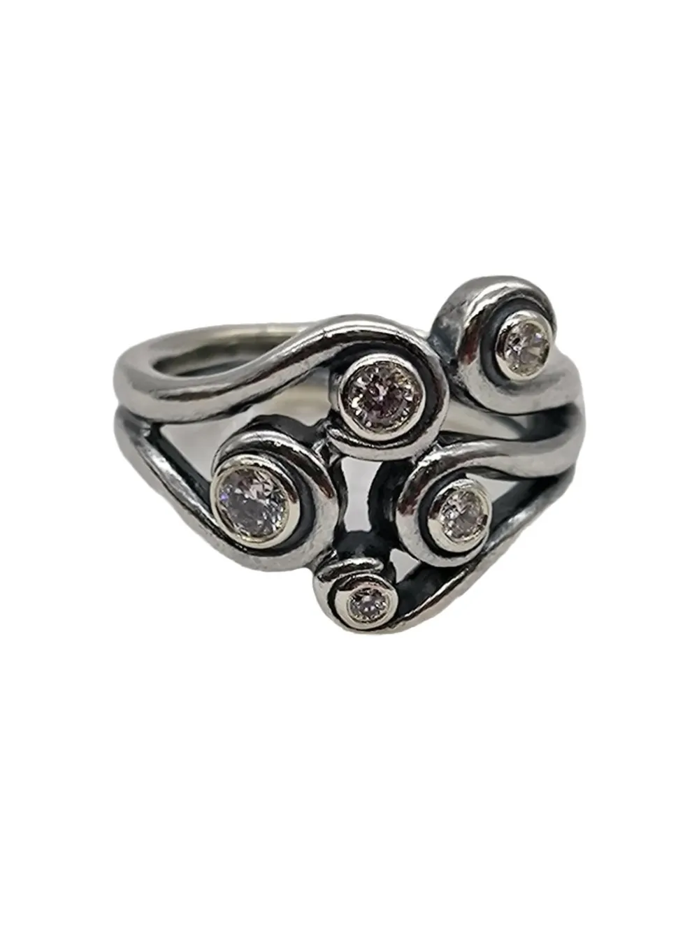 Ringe>Pandora Ring mit Zierstein Größe 50 silberfarben