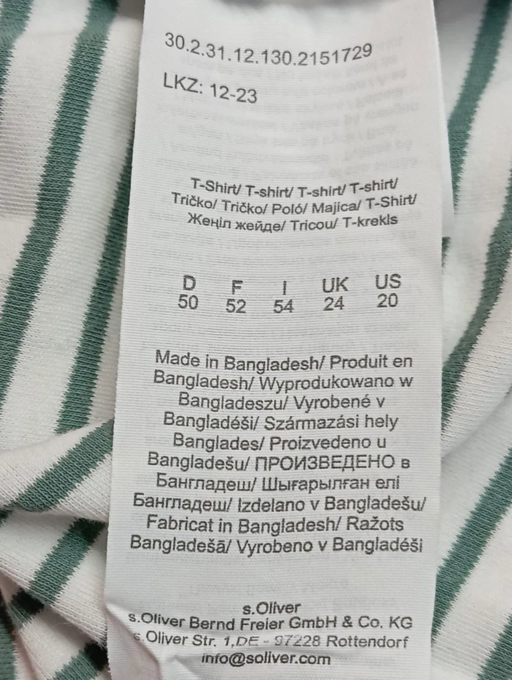 Ringelshirt Größe 50-s.Oliver Outlet