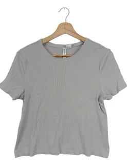 Shirts>H&M Divided Rippshirt Größe 42 hellgrau