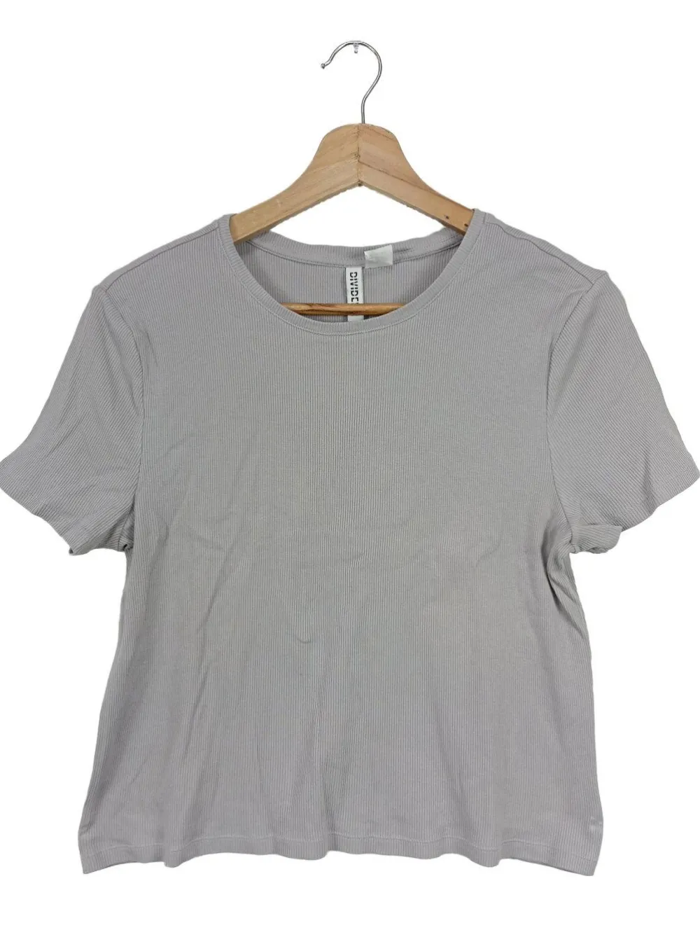 Shirts>H&M Divided Rippshirt Größe 42 hellgrau