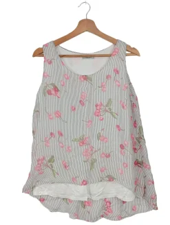 Blusen>Elena Baldi ärmellose Bluse Größe 36 weißschwarz