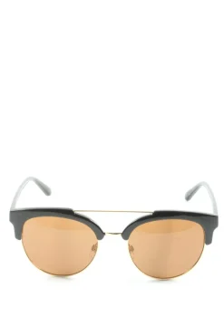 Sonnenbrillen>MNG runde Sonnenbrille schwarzgoldfarben