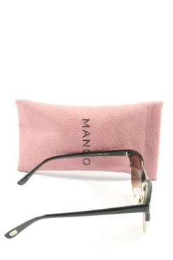 Sonnenbrillen>MNG runde Sonnenbrille schwarzgoldfarben