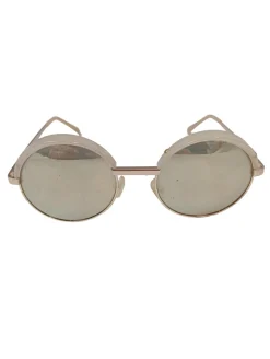 Sonnenbrillen>Le Specs runde Sonnenbrille wollweißgoldfarben