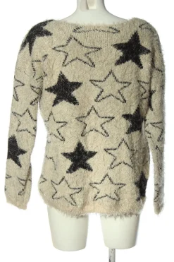 Pullover>FB Sister Rundhalspullover Größe 38 wollweißschwarz