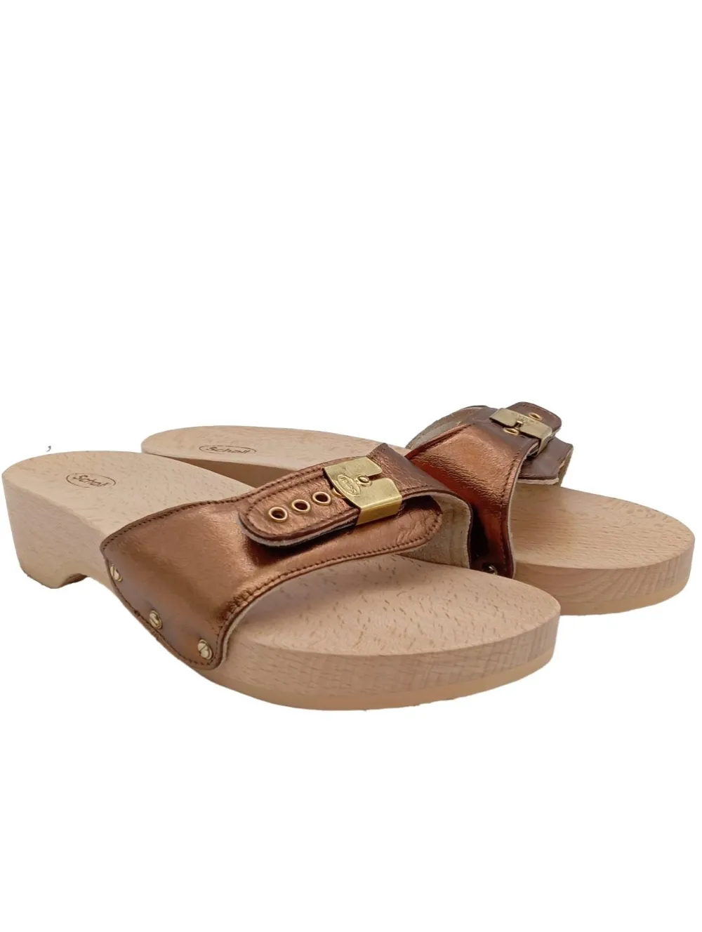 Pantoletten>Scholl Sabots Größe 37 bronzefarben