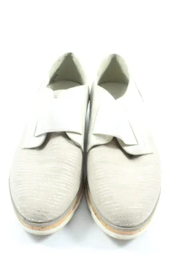 Halbschuhe>Gina Benotti Schlüpfschuhe Größe 40 silberfarbenwollweiß