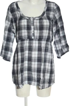 Blusen>okay Schlupf-Bluse Größe 44 hellgrauweiß