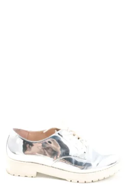 Halbschuhe>Bershka Schnürschuhe Größe 38 silberfarben