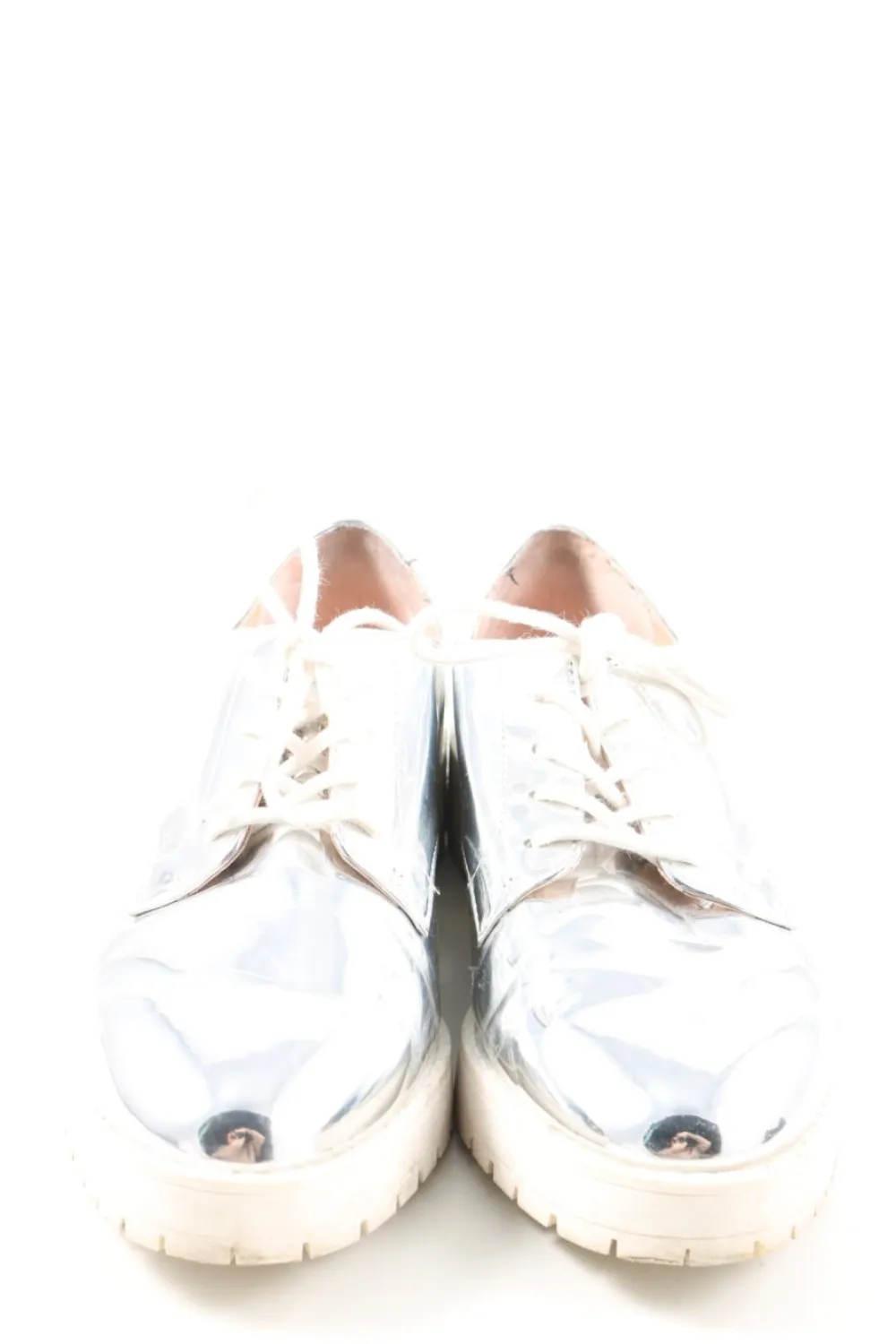 Halbschuhe>Bershka Schnürschuhe Größe 38 silberfarben