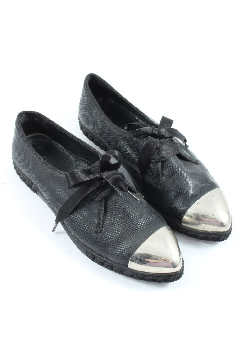 Halbschuhe>PERA Schnürschuhe Größe 38 schwarzsilberfarben