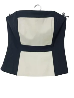 Tops>White House Black Market schulterfreies Top Größe 38 schwarzwollweiß