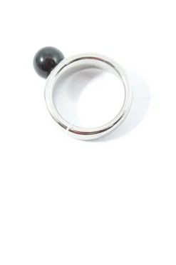 Ringe>Fossil Silberring Größe 50 silberfarbenschwarz