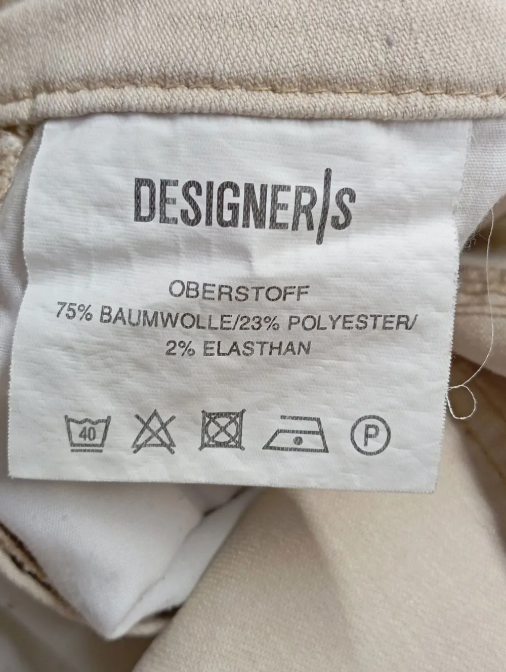 Jeans>Designers Slim Jeans Größe 38 wollweiß
