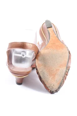Pumps>Equipe Slingback-Pumps Größe 38,5 braungoldfarben