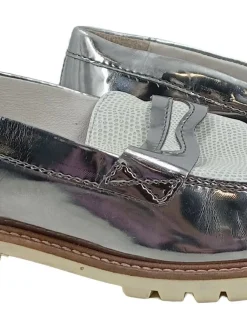 Businessschuhe> Slipper Größe 37 silberfarben