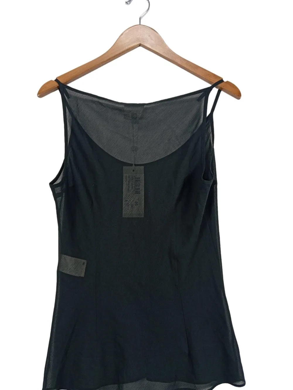 Tops>Ferru00e9 Milano Spaghettiträger Top Größe 40 schwarz