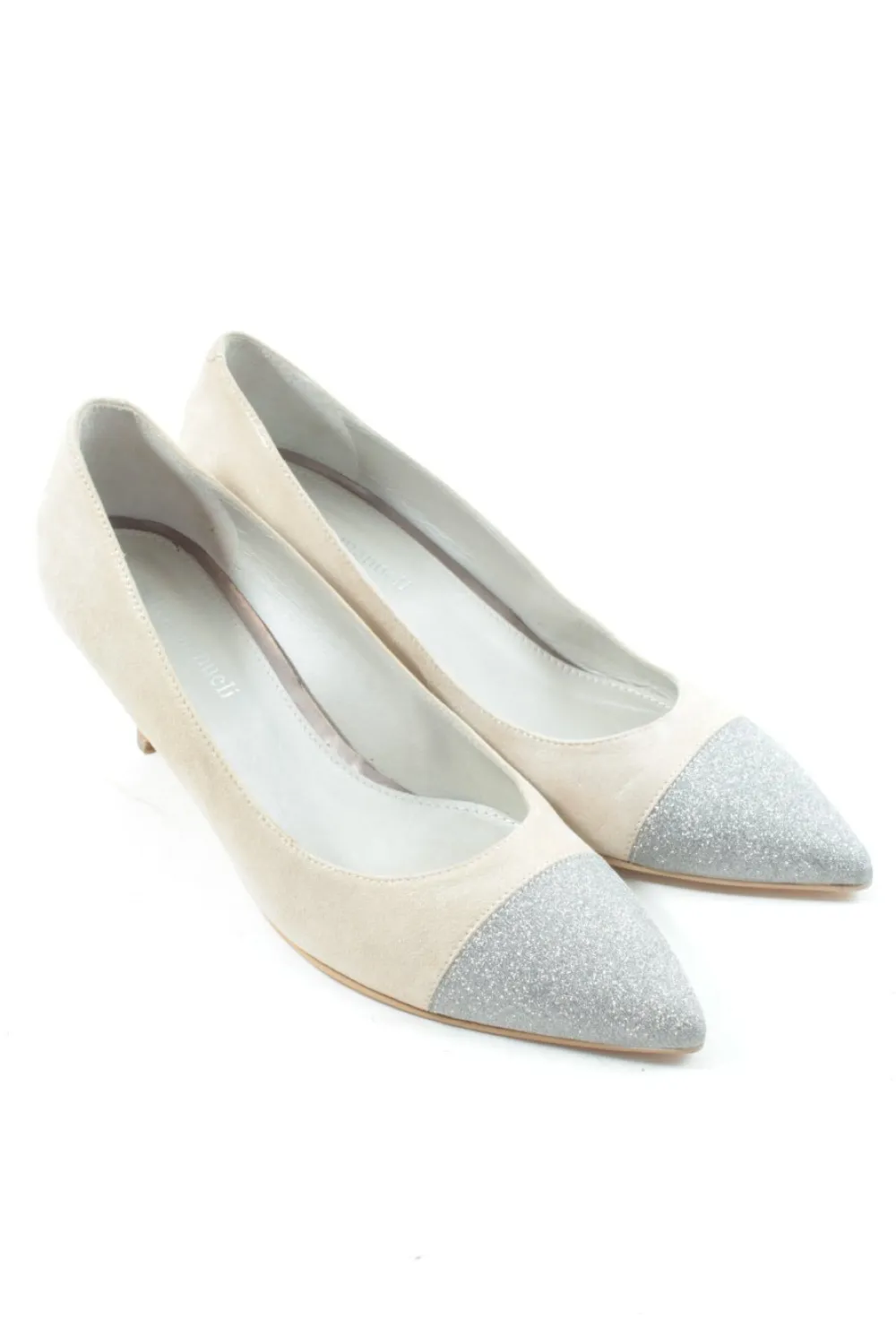 Pumps>Andrea Morelli Spitz-Pumps Größe 41 hellgrausilberfarben