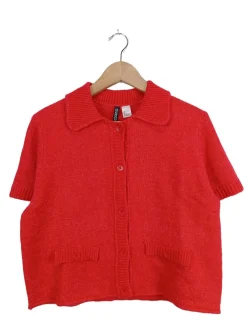 Strickbekleidung>H&M Divided Strick Cardigan Größe 40 rot
