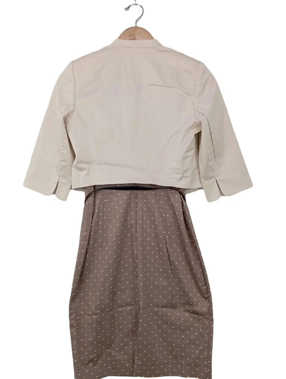 Twin Sets>Comma Strick Twin Set Größe 34 braunwollweiß