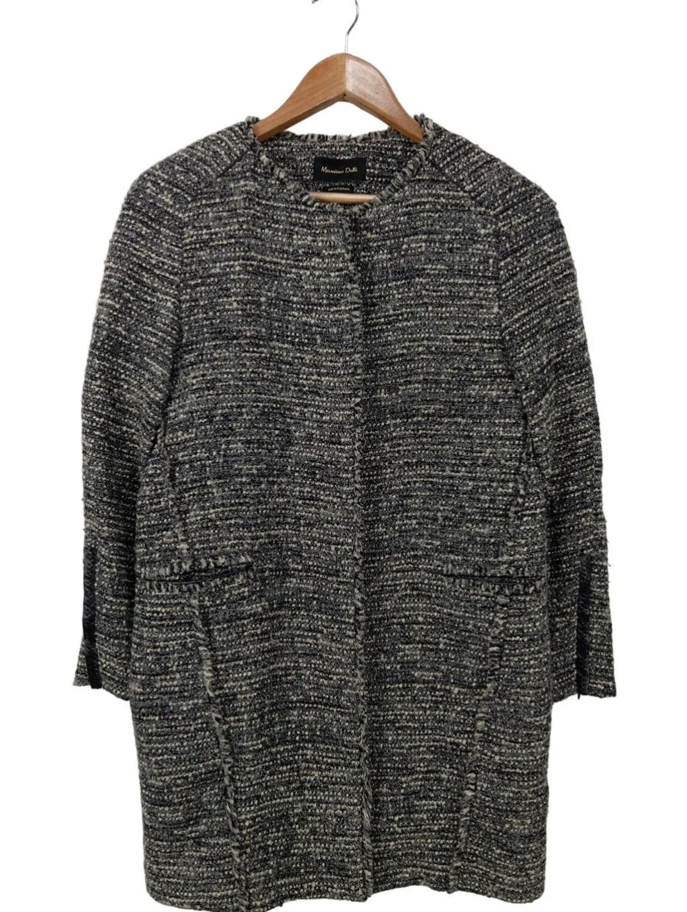 Strickbekleidung>Massimo Dutti Strickjacke Größe 36 hellgrauschwarz