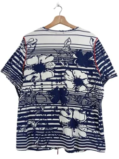 Strickbekleidung>Bonita Strickjacke Größe 42 weißblau