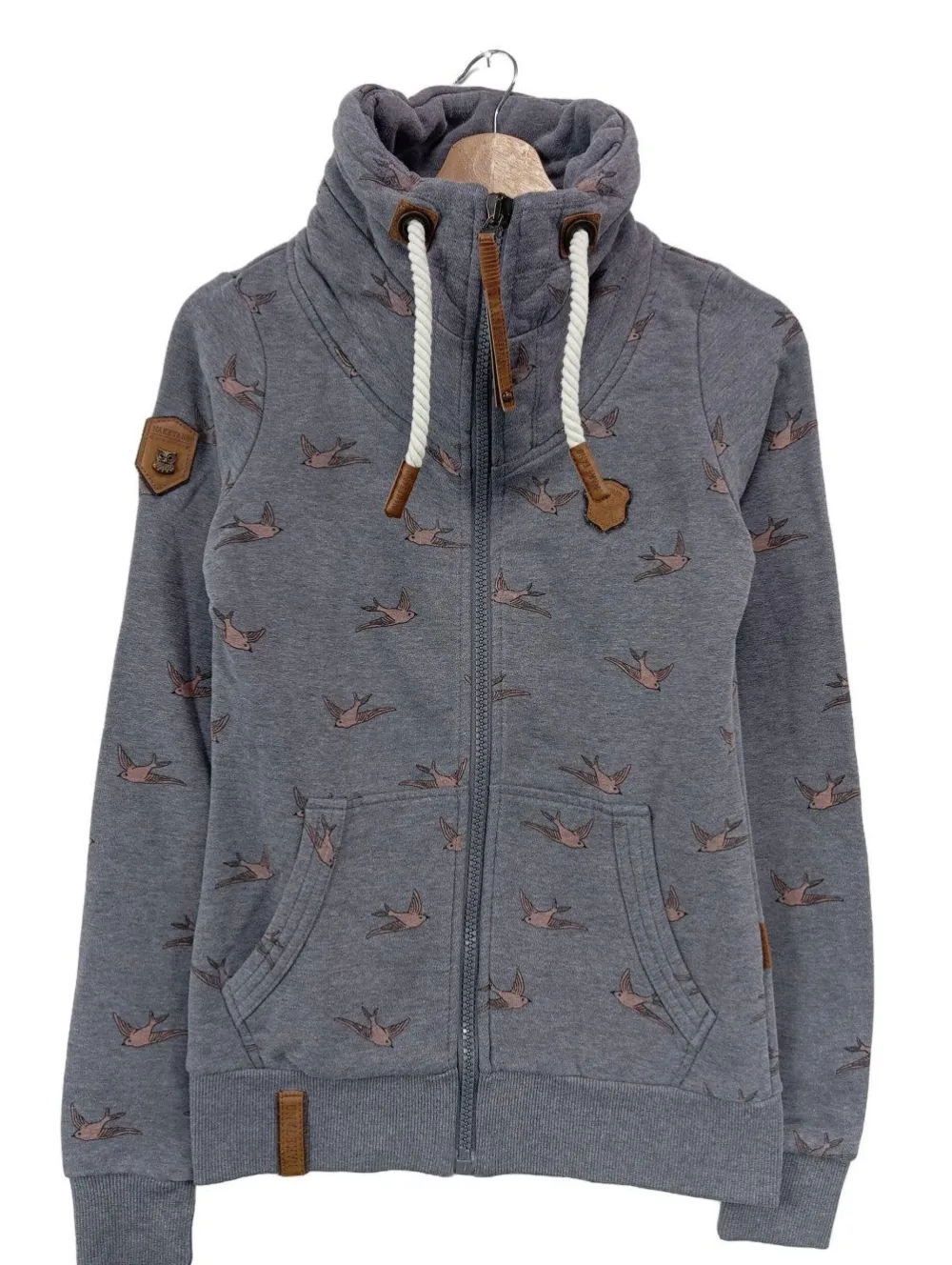 Strickbekleidung>Naketano Strickjacke Größe 34 hellgraubraun