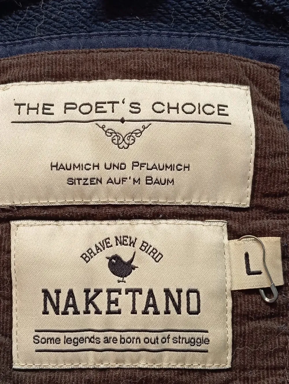 Strickbekleidung>Naketano Strickjacke Größe 40 blauweiß