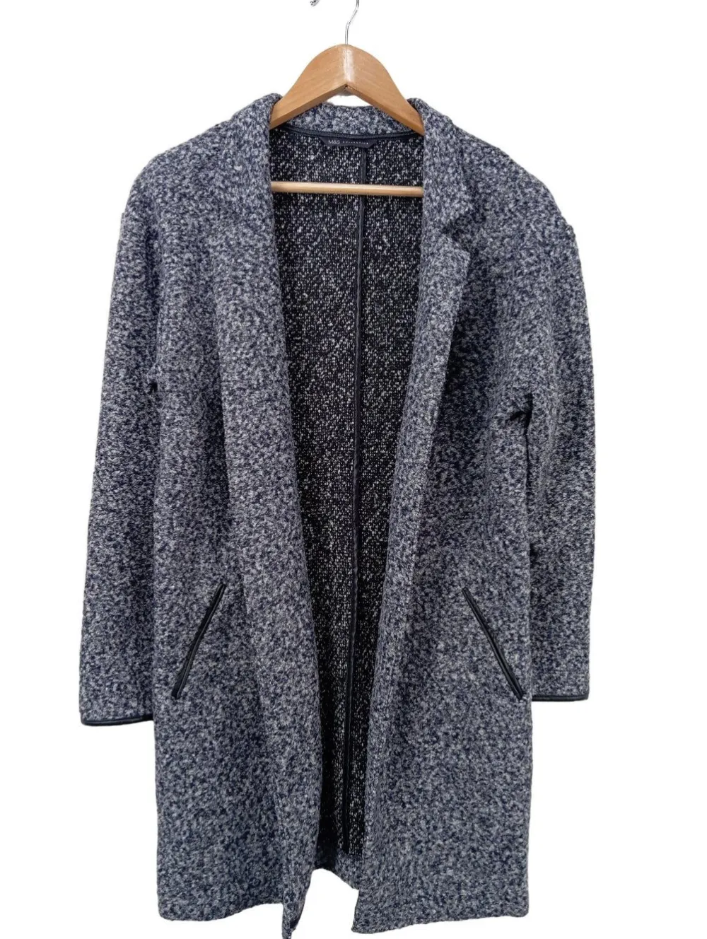Strickbekleidung>M&S Collection Strickmantel Größe 36 hellgrau