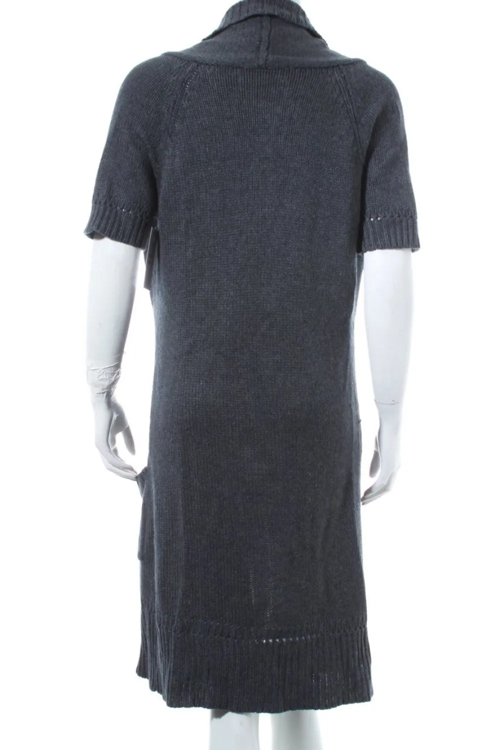 Strickbekleidung>More & More Strickmantel Größe 36 dunkelgraugraublau