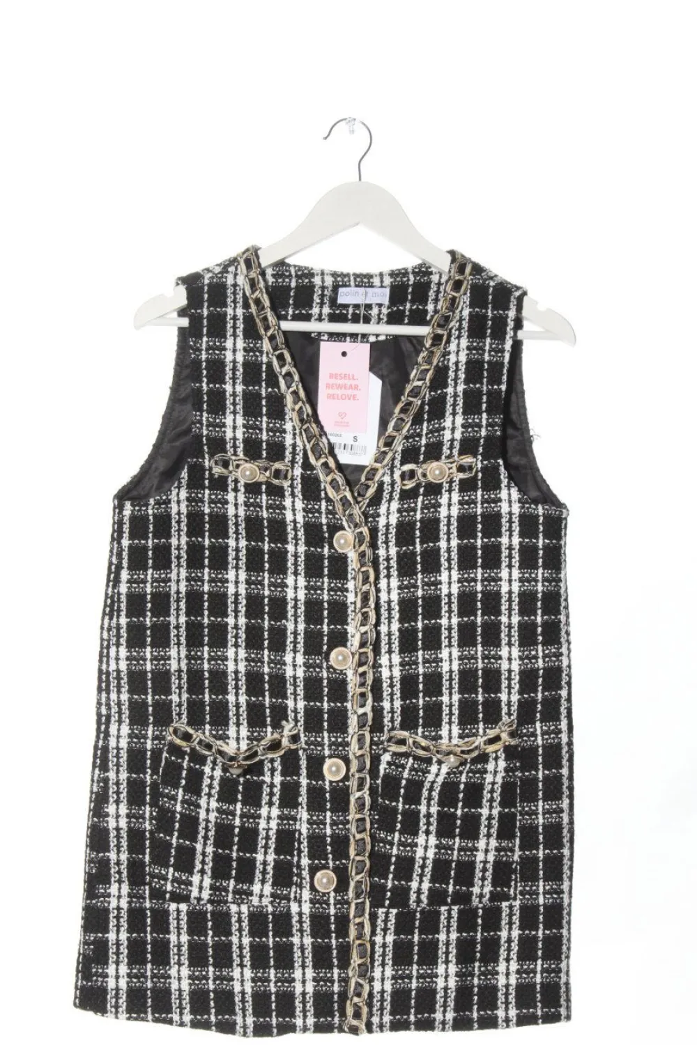 Westen>polin et moi Strickweste Größe 36 schwarzweiß